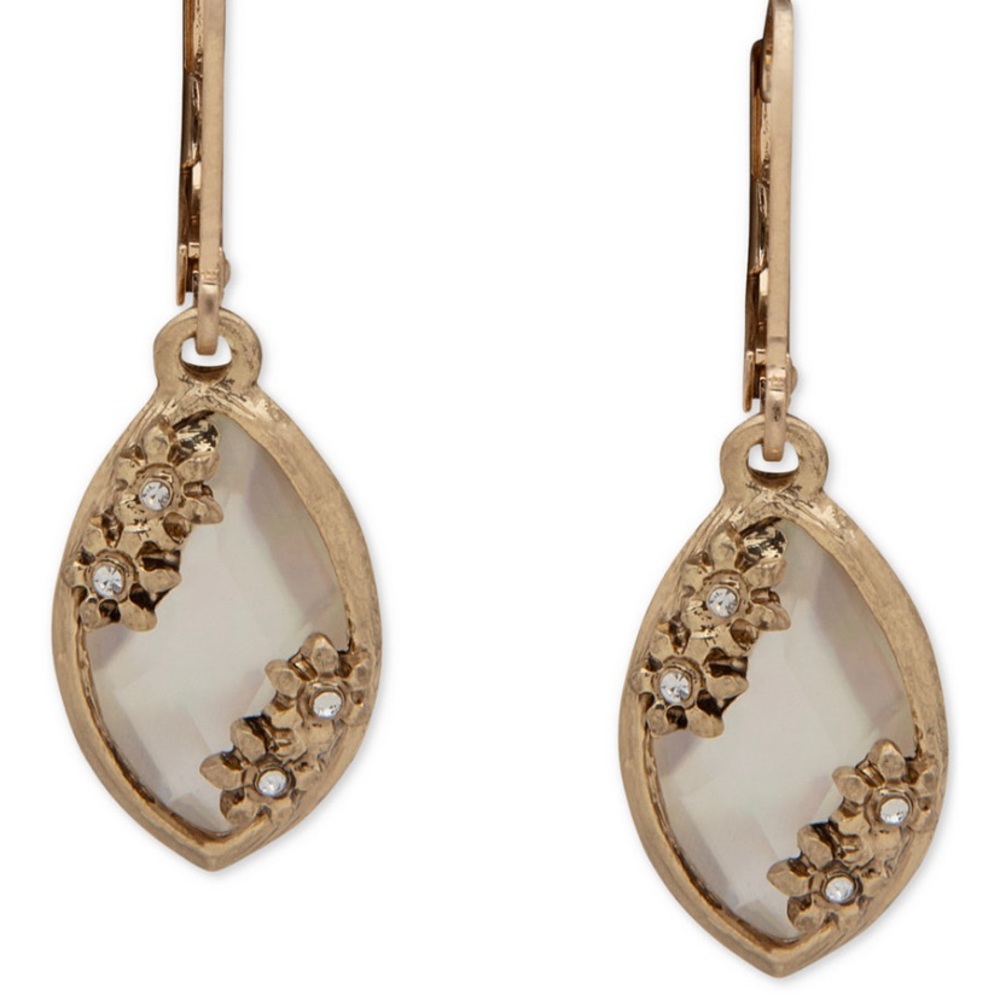NWT Lonna & Lilly Stone & Flower Drop Earrings